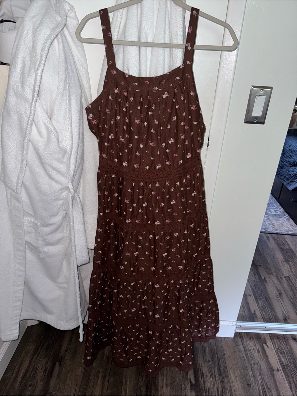 Lucky Brand Women's Cotton Market Day Floral Tiered Dress